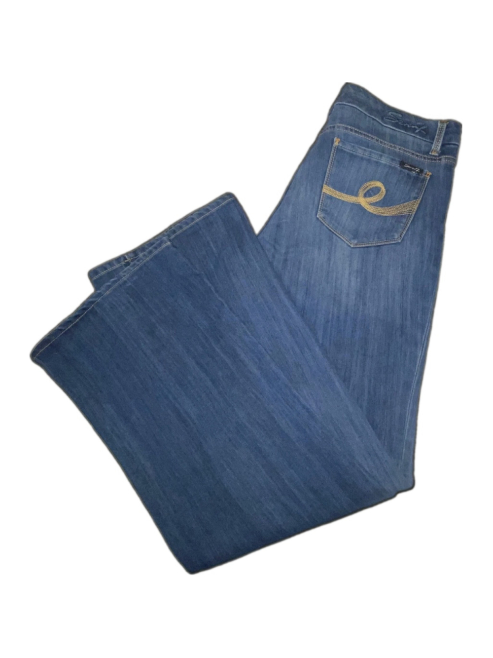 Seven7 Jeans Womens 14 Bootcut Medium Wash Stretch Denim Embroidered Pocket